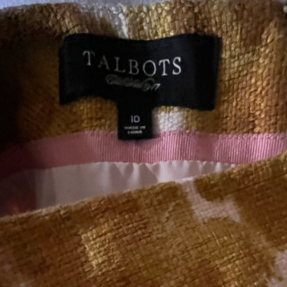Talbots Women’s Size 10 Pencil Skirt Julianne Moore Era Ivory Gold - Picture 8 of 9